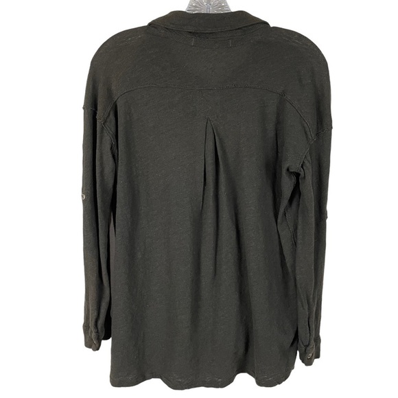 We the Free Olive Button Down Long Sleeve Top - Picture 5 of 7